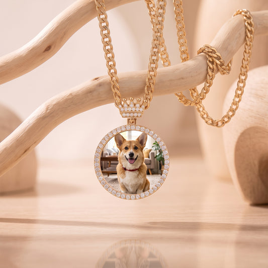 Iced Out Royal Photo Pendant