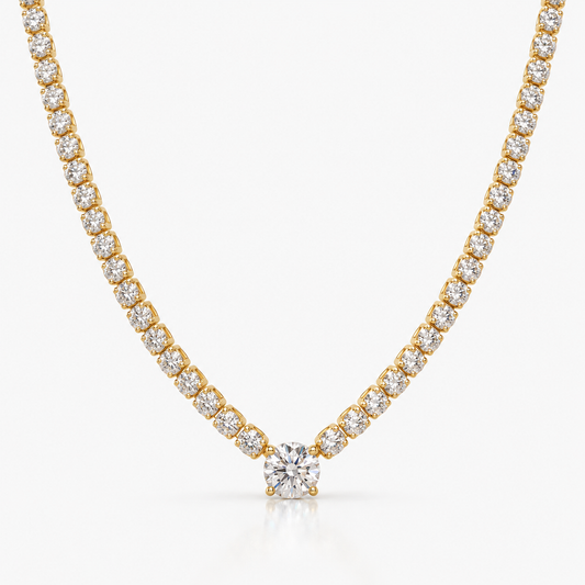 7mm Solitaire Pendant Tennis Chain