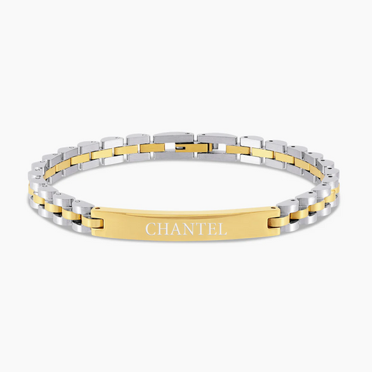 Men's Jubilee Bracelet with Engraved Bar