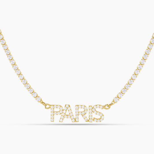 Iced Block Name Necklace w/ Cuban Chain