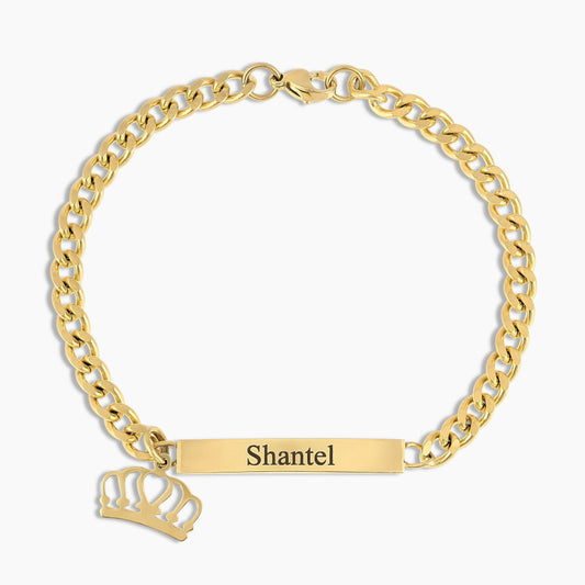 Royal Cuban Engraved Bar Bracelet