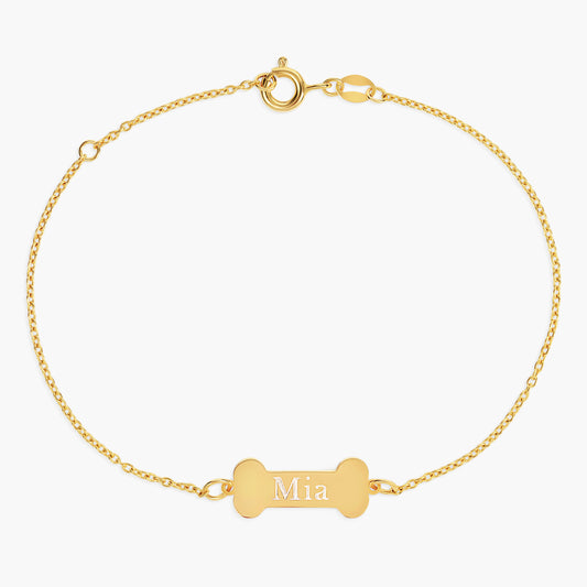 Engraved Dog Bone Bracelet