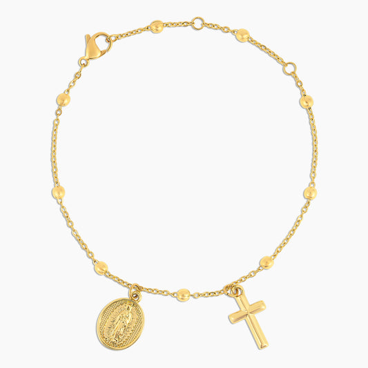 Lady of Guadalupe X Cross Rosary Bracelet