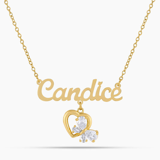 The Butterfly Charm Name Necklace