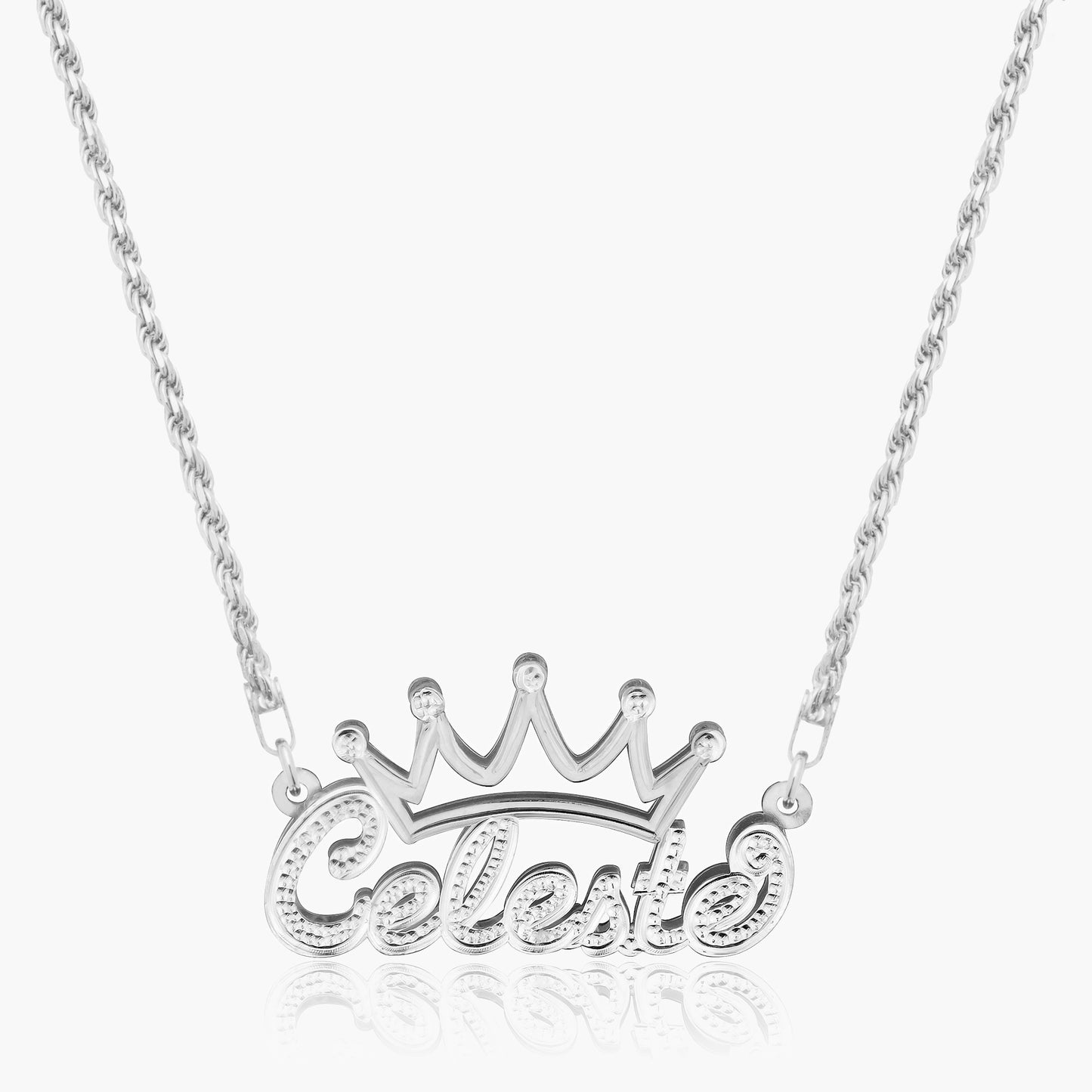 Double Plated Crown Name Necklace
