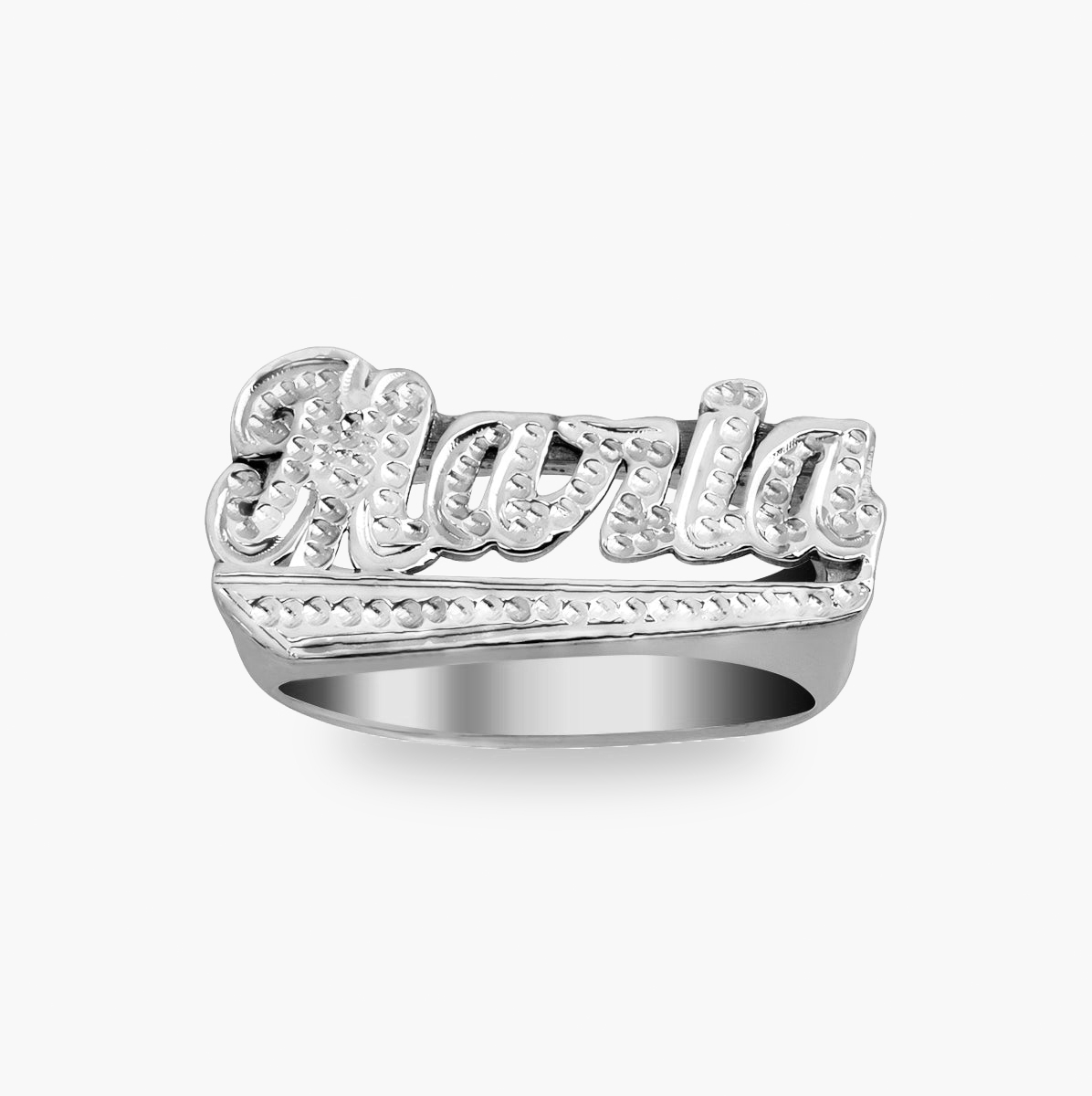 Frosted Name Ring