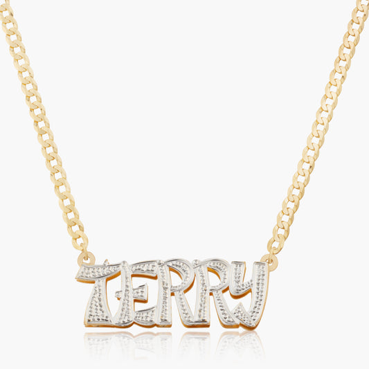 Kid's Double Plated "Take-out" Name Necklace