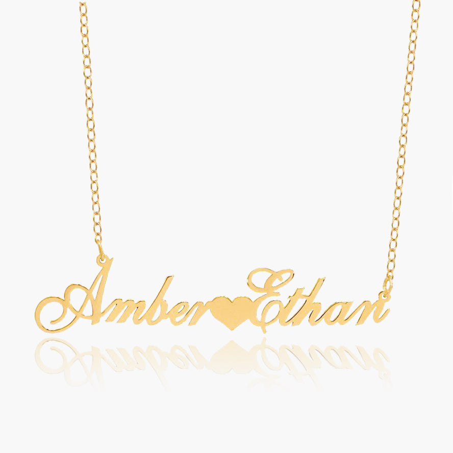 Couples Name Necklace with Heart – Tres Colori Jewelry