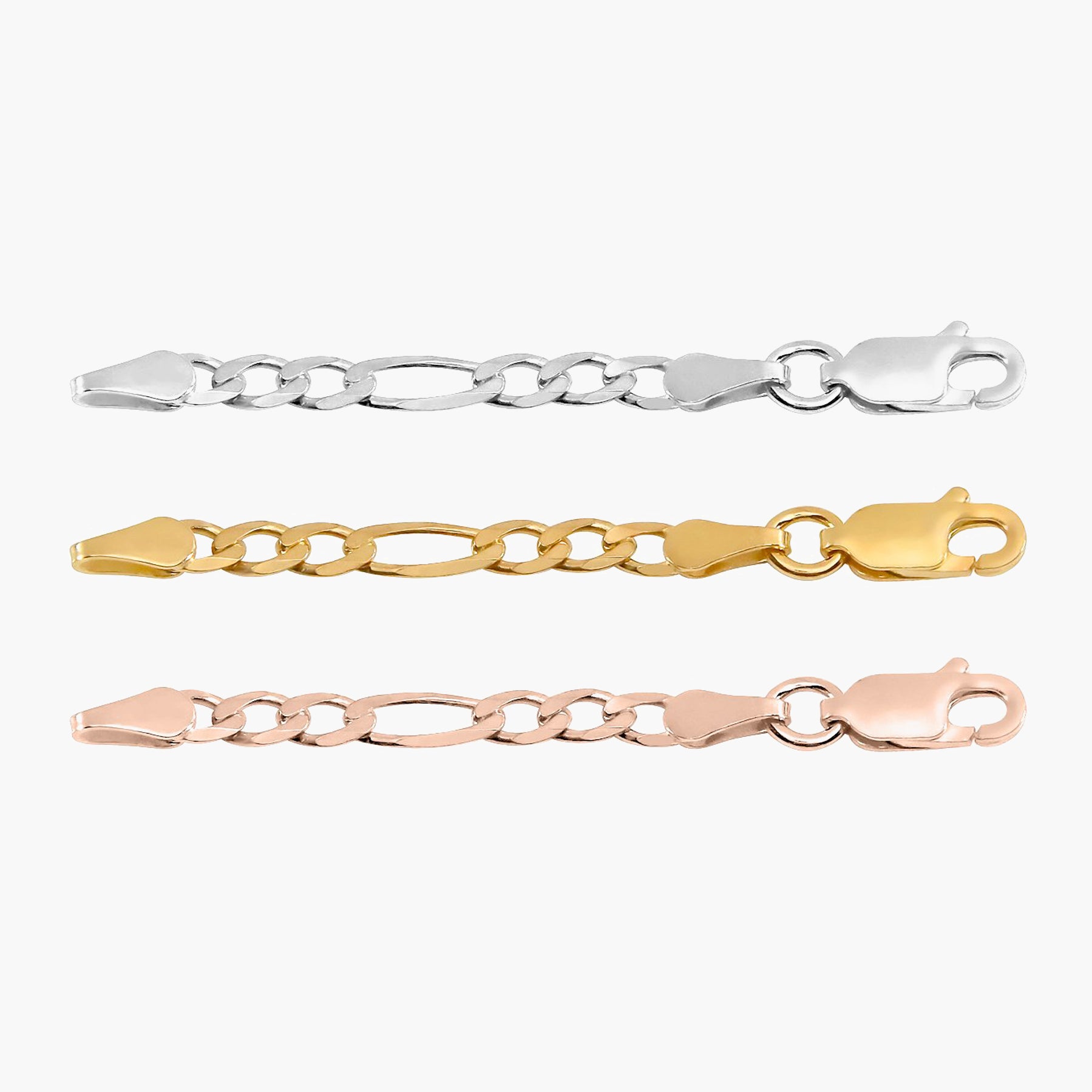Figaro Chain Extenders – Tres Colori Jewelry - Main Image
