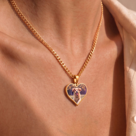 High Polish Heart Photo Pendant