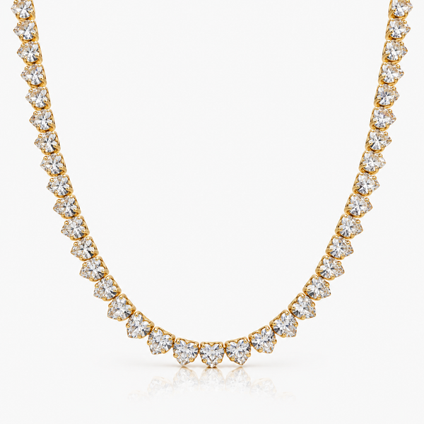 Heart-Cut Tennis Necklace
