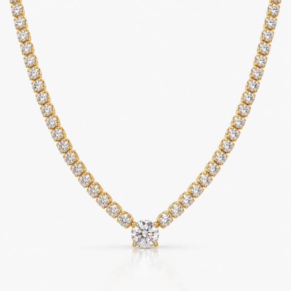 7mm Solitaire Pendant Tennis Chain