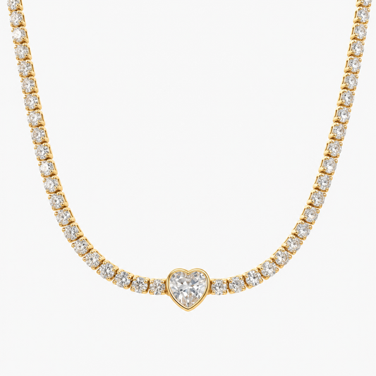 Heart Bezel Tennis Chain