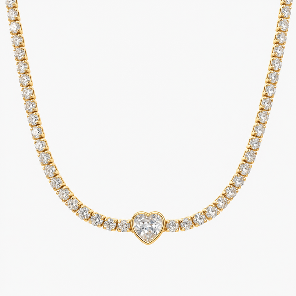Heart Bezel Tennis Chain