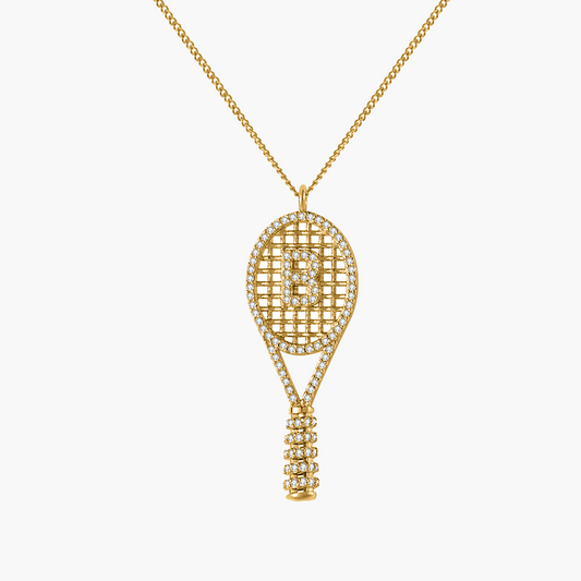 Iced Out Ace Initial Necklace