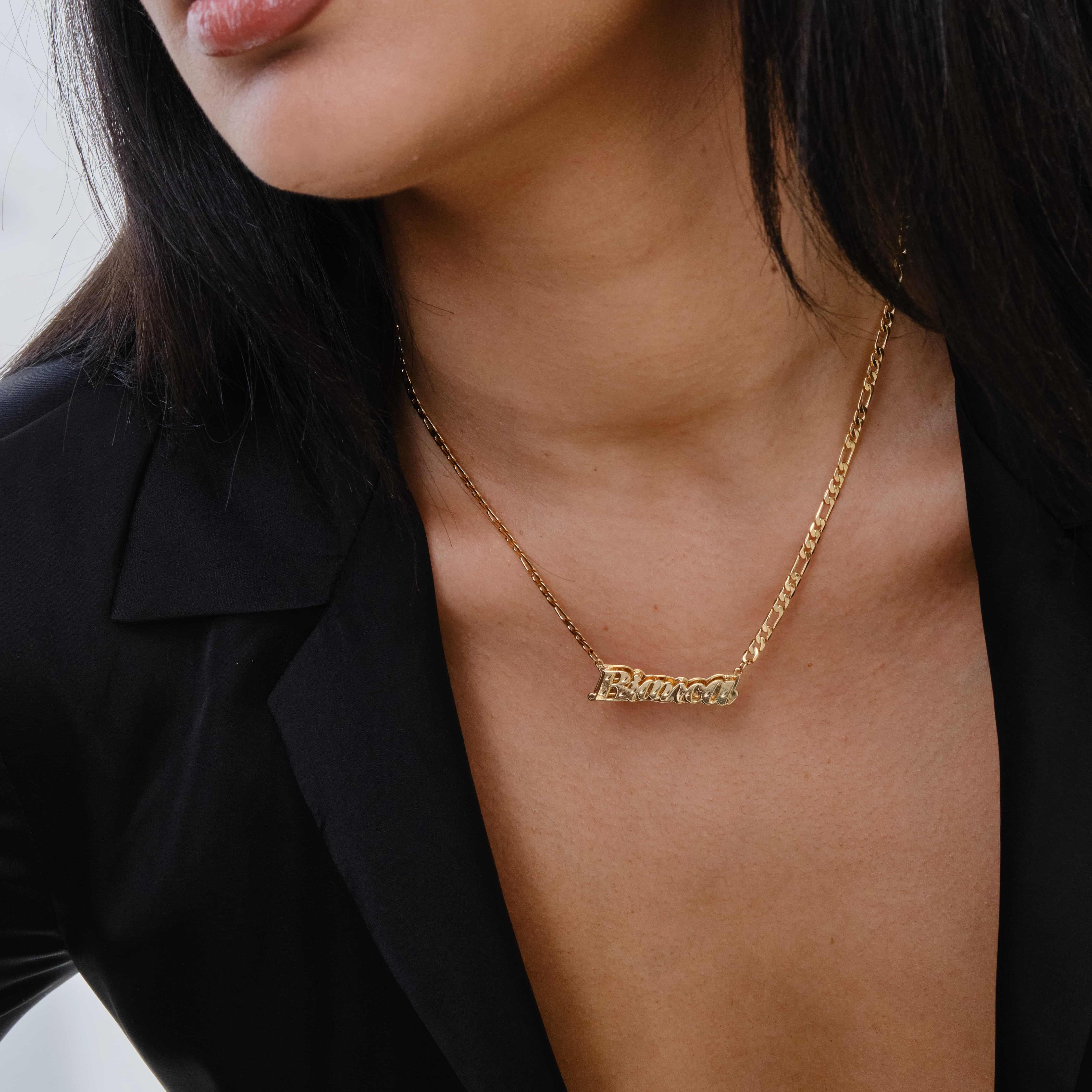 Double Plated Diamond Cut Shine Name Necklace