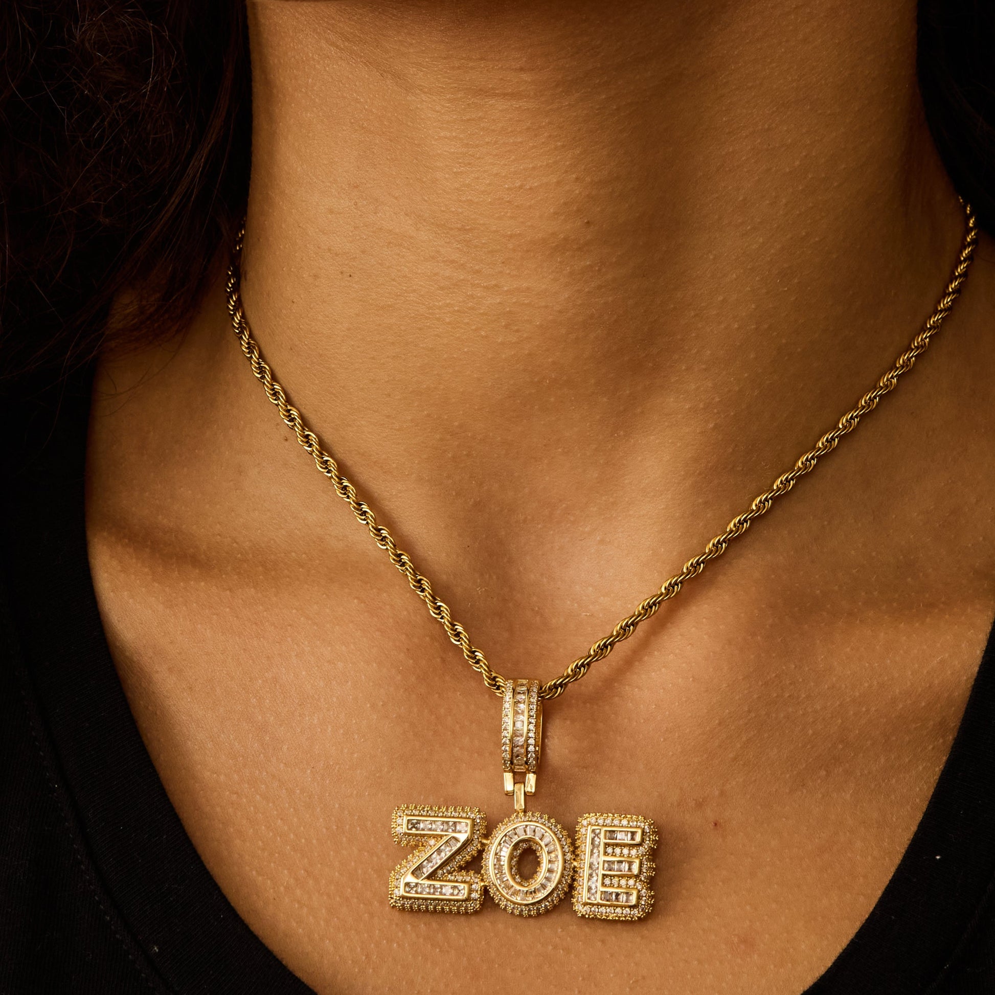 Luxe Pavé Letter Necklace