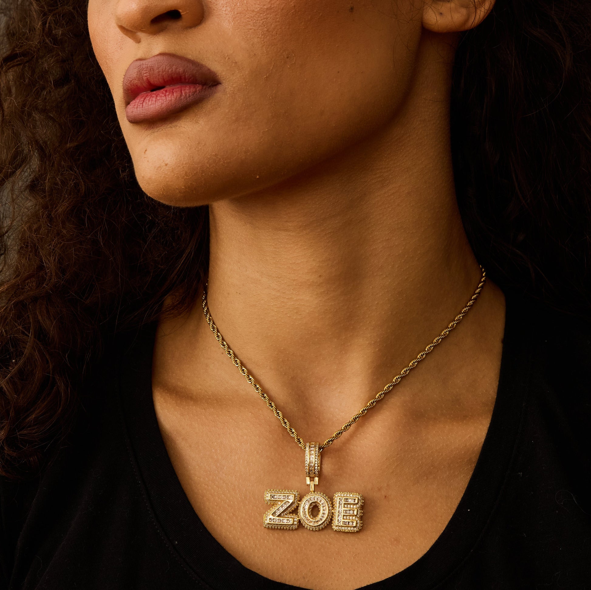 Luxe Pavé Letter Necklace