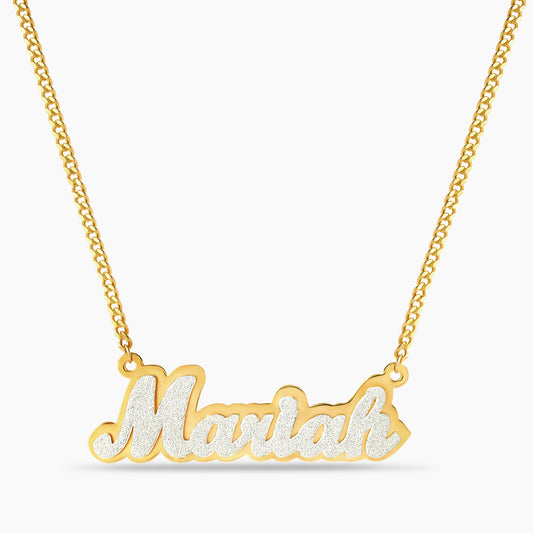 Double Plated Satin Name Necklace