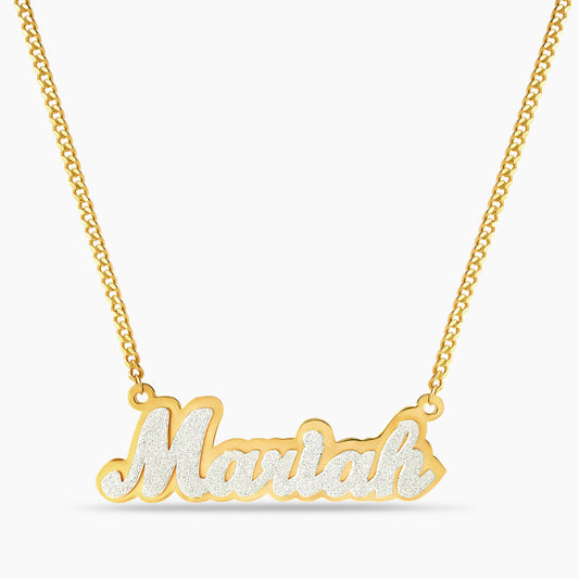 Double Plated Satin Name Necklace