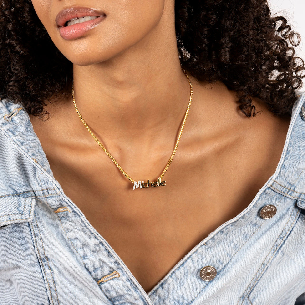 THICK 5mm Iced Initial Block Name Necklace – Tres Colori Jewelry