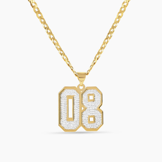Iced Out Varsity Number Necklace