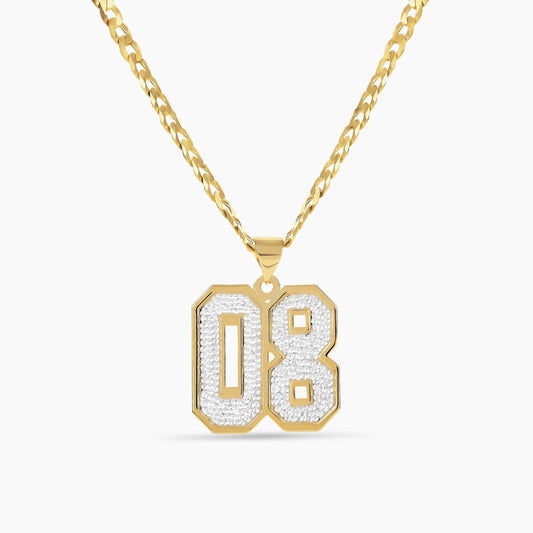 Iced Out Varsity Number Necklace