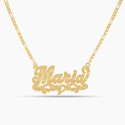 Diamond Cut Vintage Bloom Name Necklace