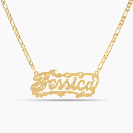 Diamond Cut Golden Lace Name Necklace
