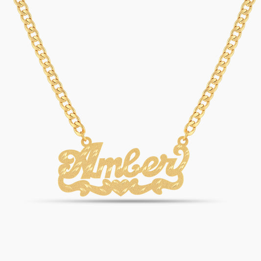Diamond Cut Love in Motion Name Necklace