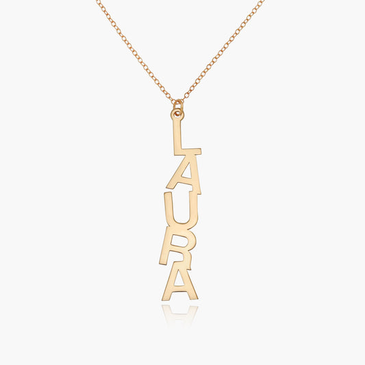 Block Name Drop Necklace