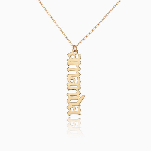 Drop Down Gothic Name Necklace