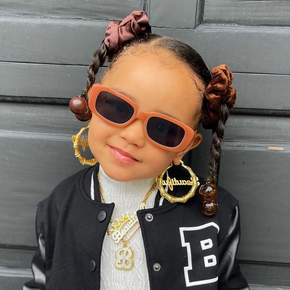 Kid's 1.5" Bamboo Name Earrings