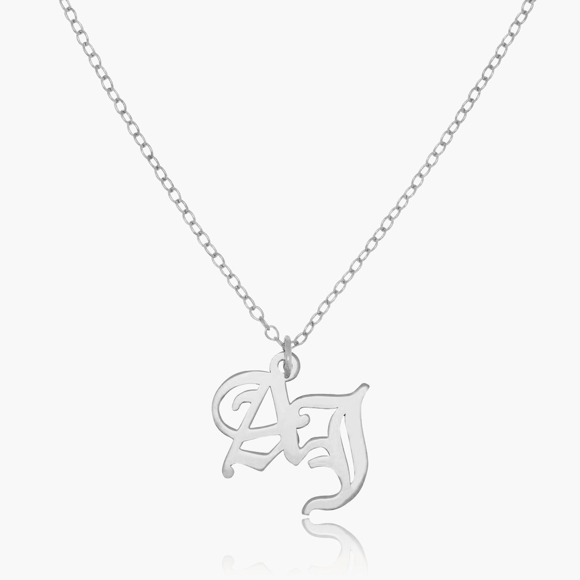 Double Initial Gothic Necklace