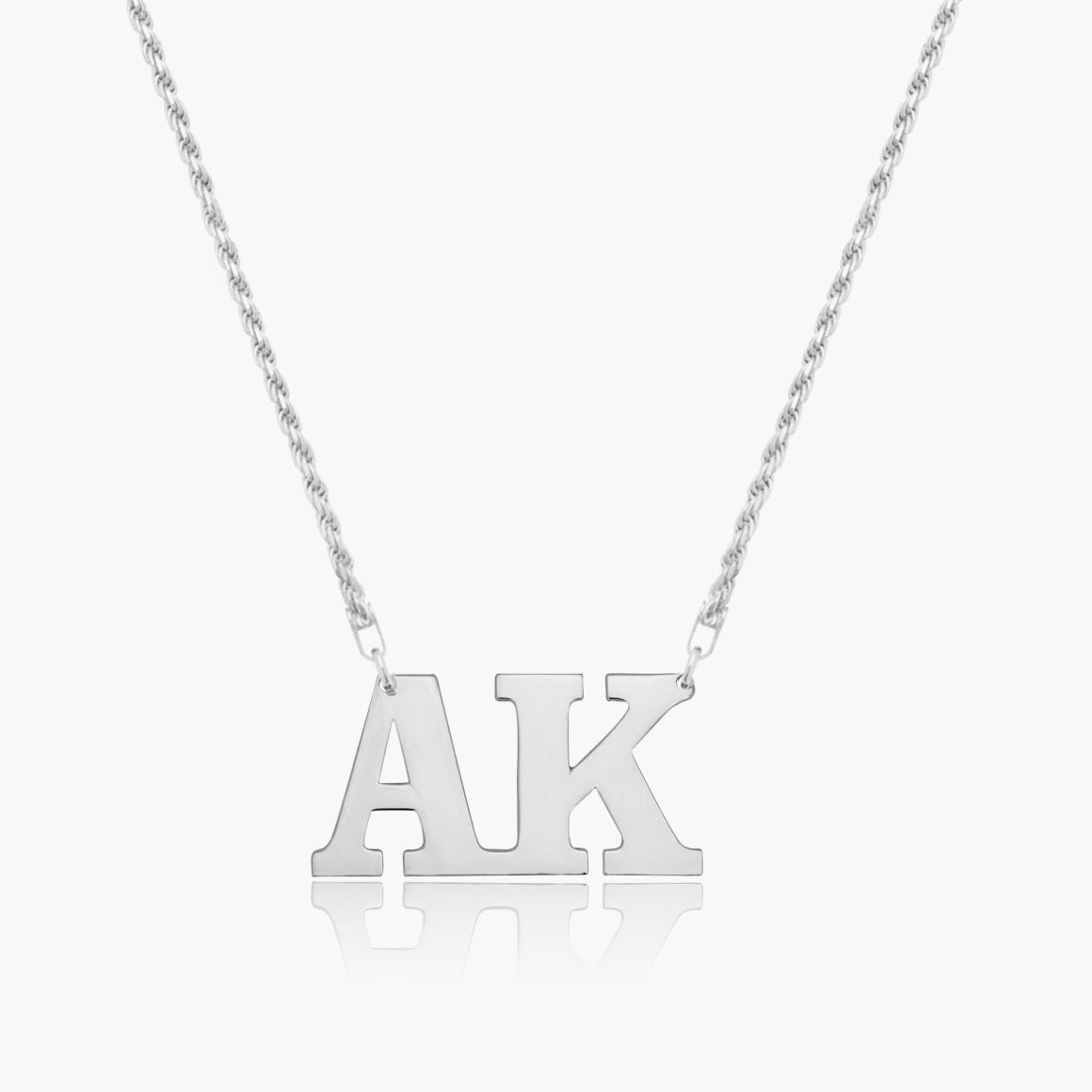 Double Initial Block Necklace