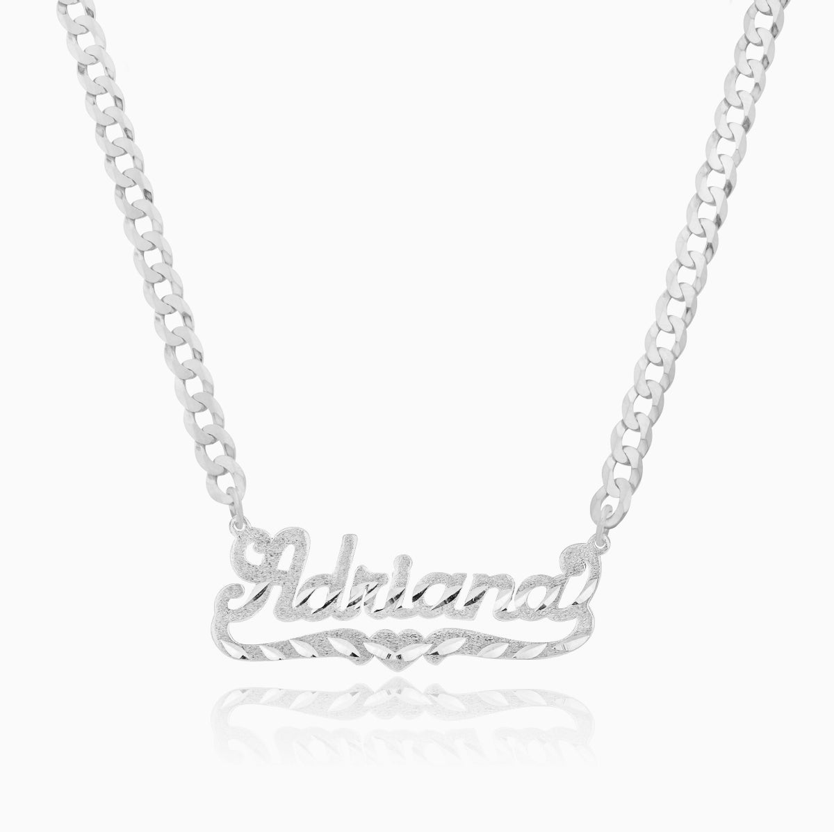 White gold name sale necklace with diamonds