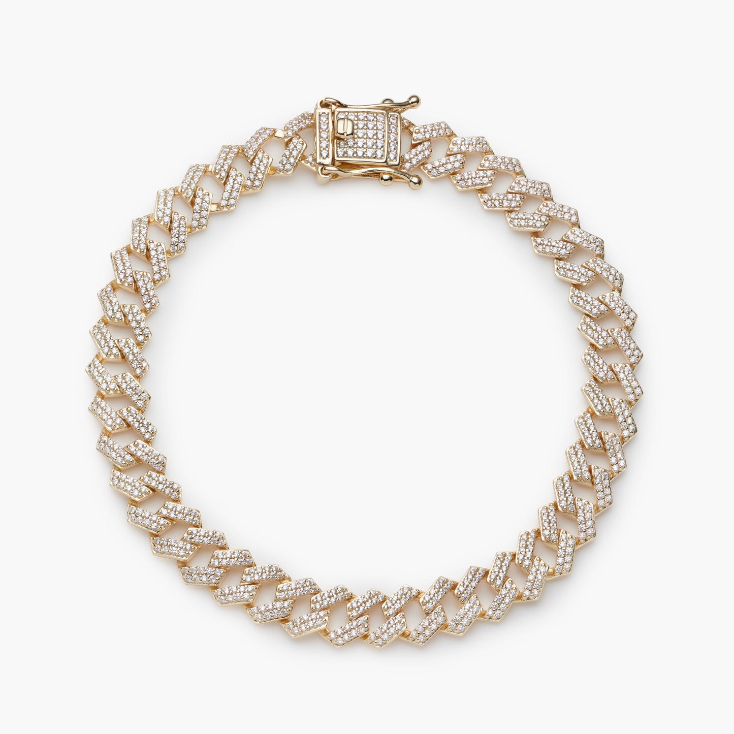 Iced Prong Cuban Anklet