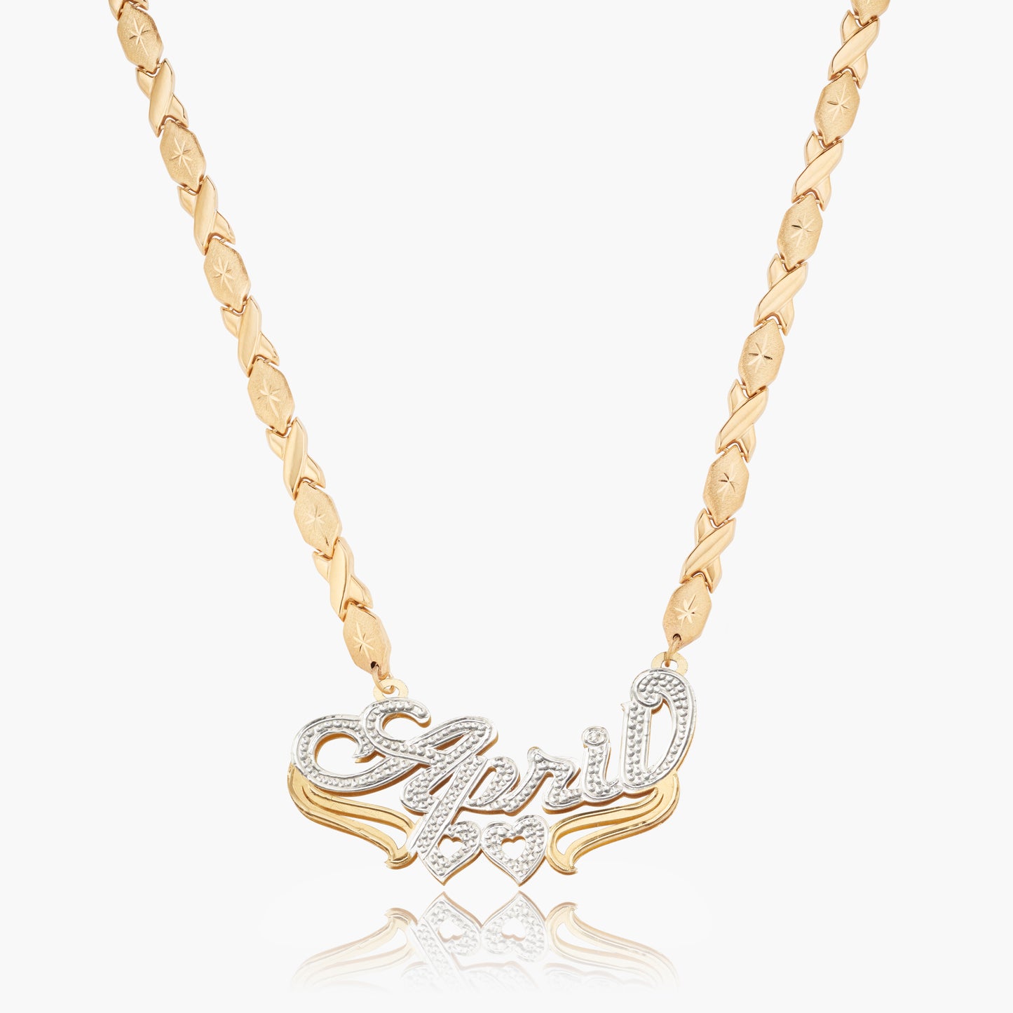 Kid's Double Plated Heart Name Necklace