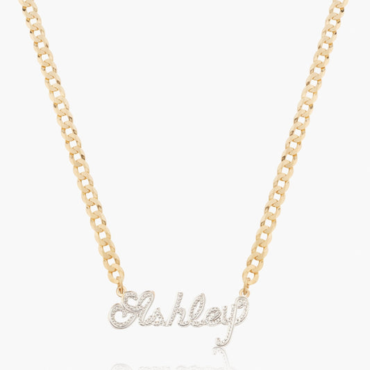 Frosted Script Name Necklace