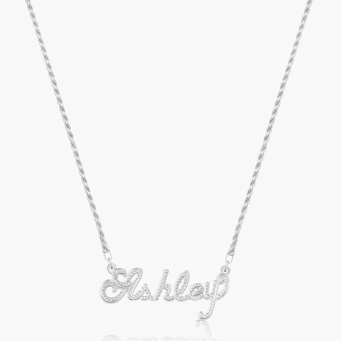 Kid's Frosted Script Name Necklace