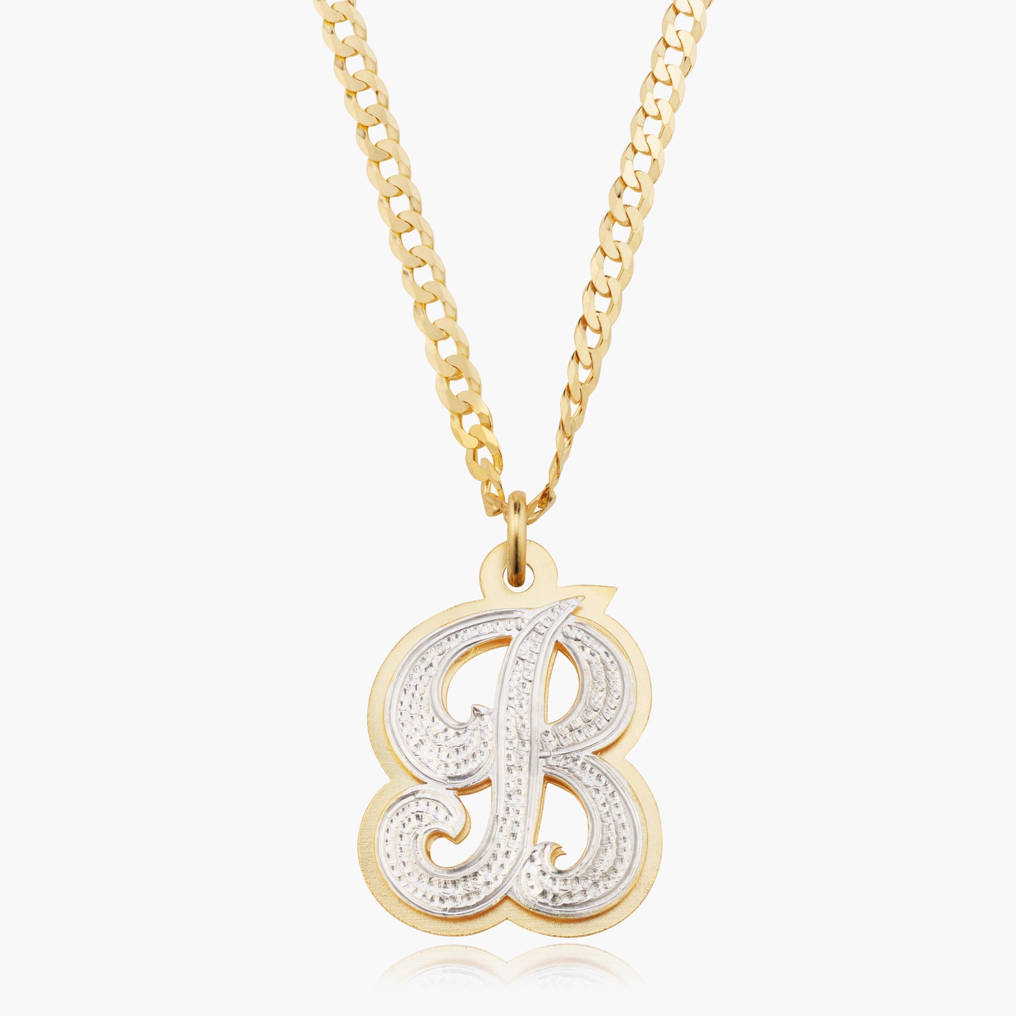 Double Plated Iced Out Initial Necklace