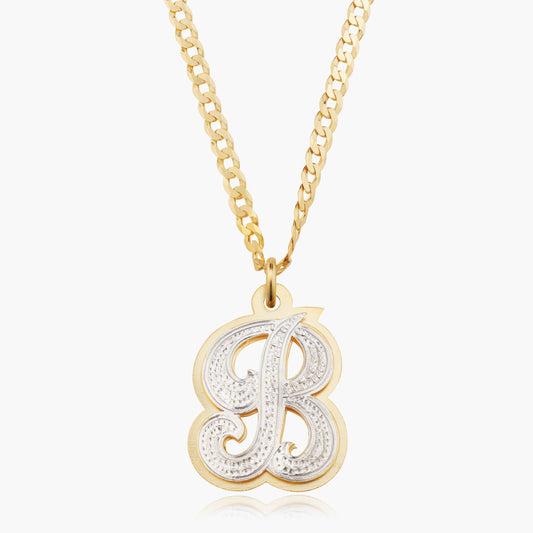 Kid's Double Plated Iced Out Initial Necklace