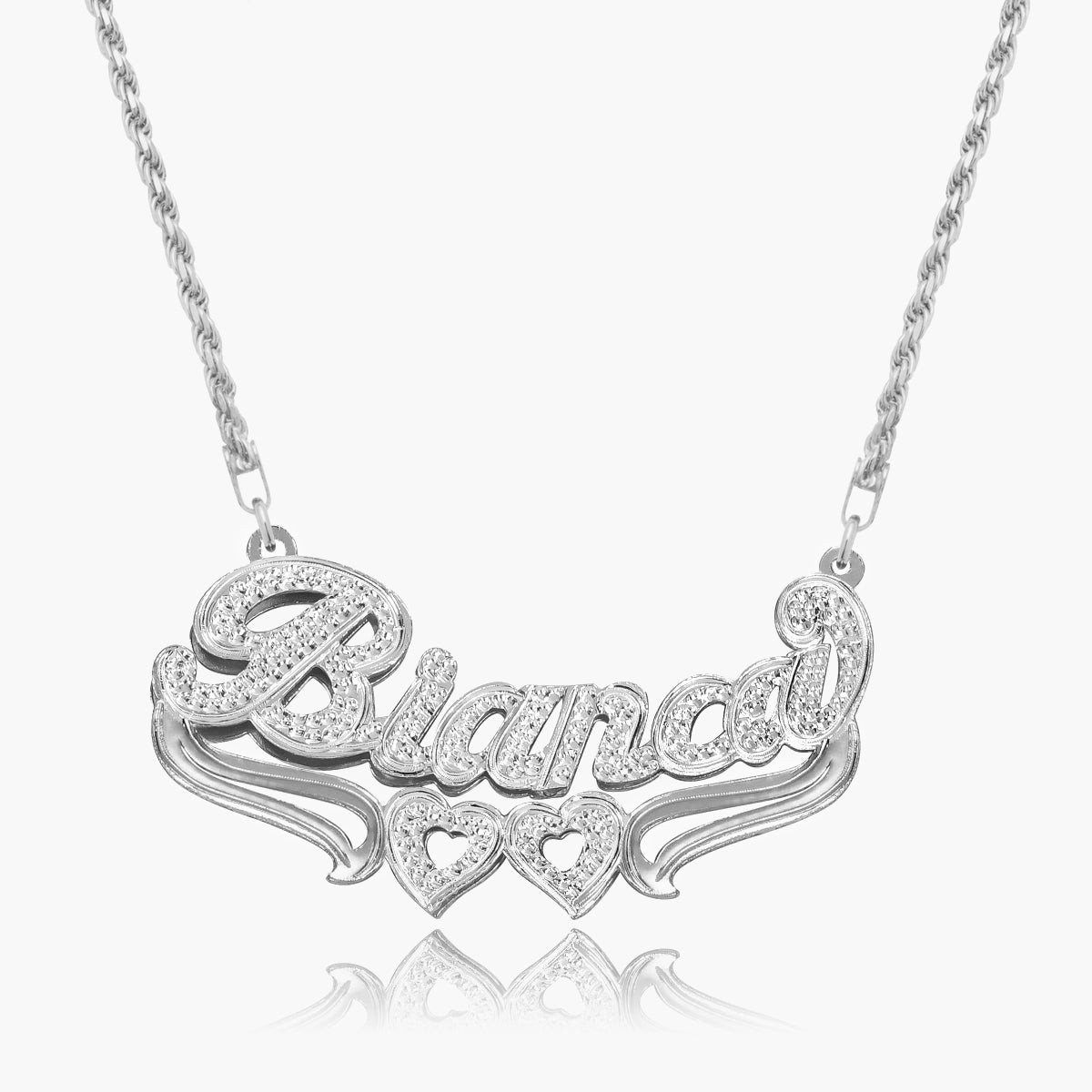 Double Plated Heart Name Necklace