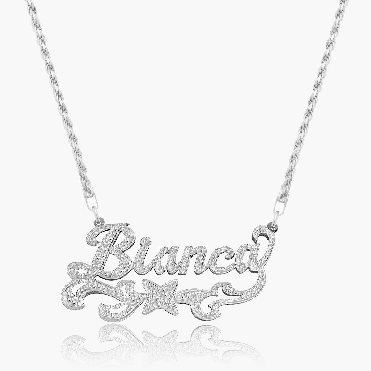 Two name deals necklace white gold