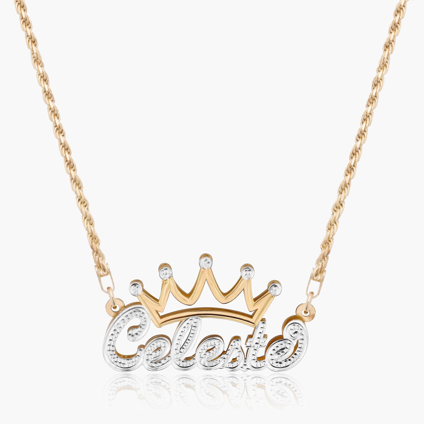 Kid's Double Plated Crown Name Necklace