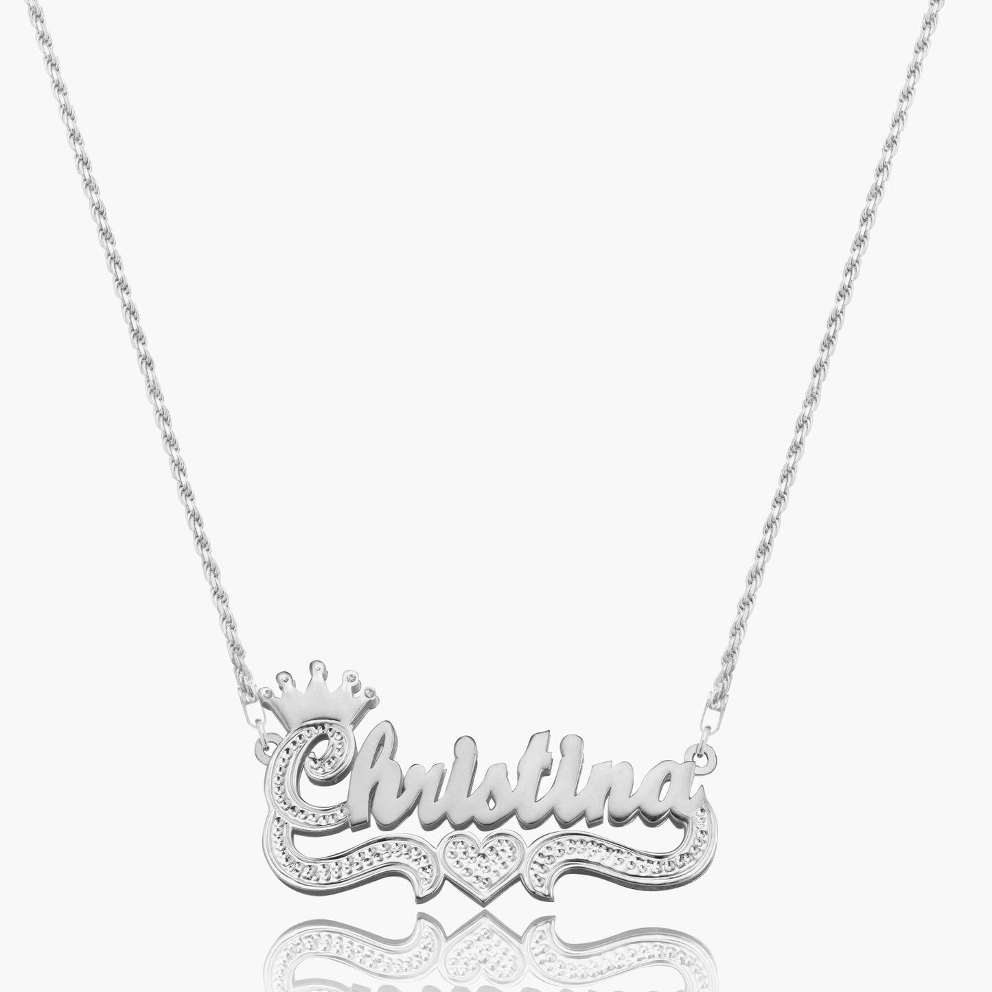 Double Plated Princess Crown Name Necklace