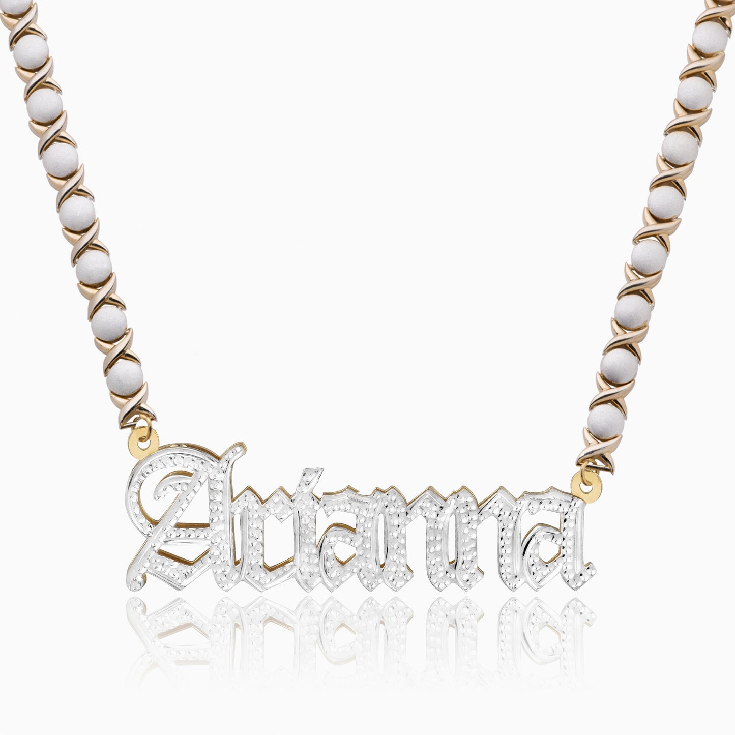 Double Plated Gothic Name Necklace
