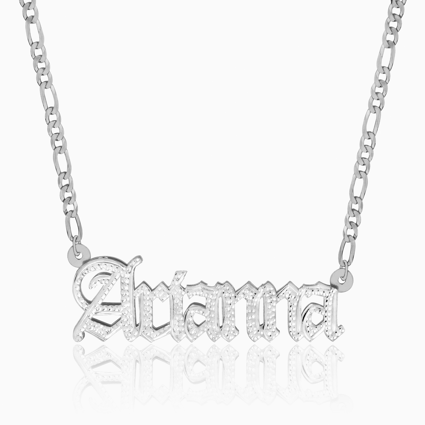 Double Plated Gothic Name Necklace