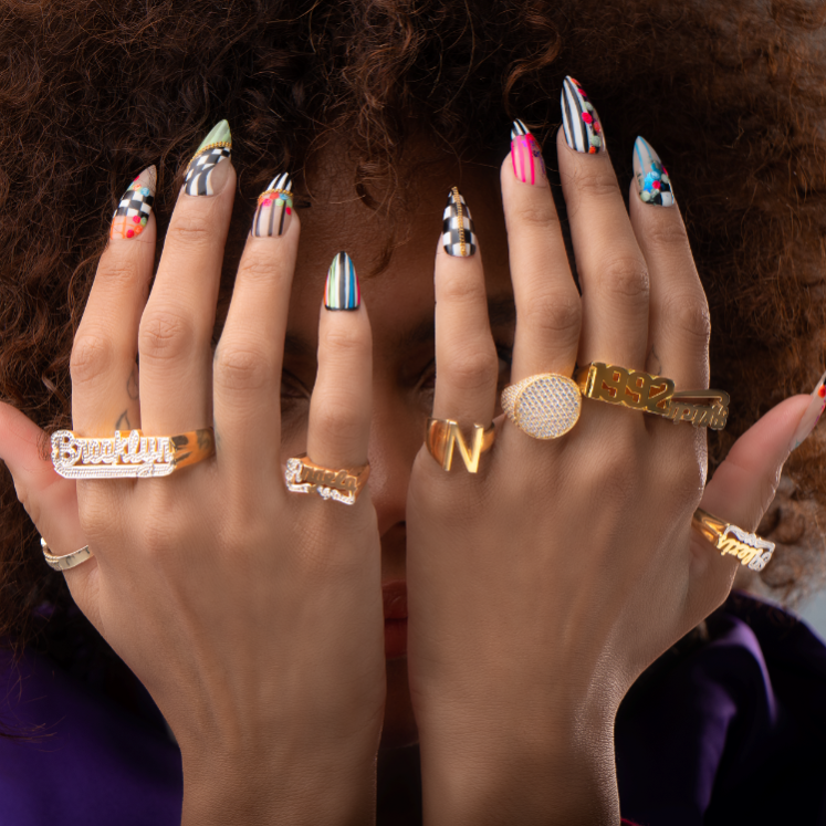 Two Finger Name Ring Tres Colori Jewelry