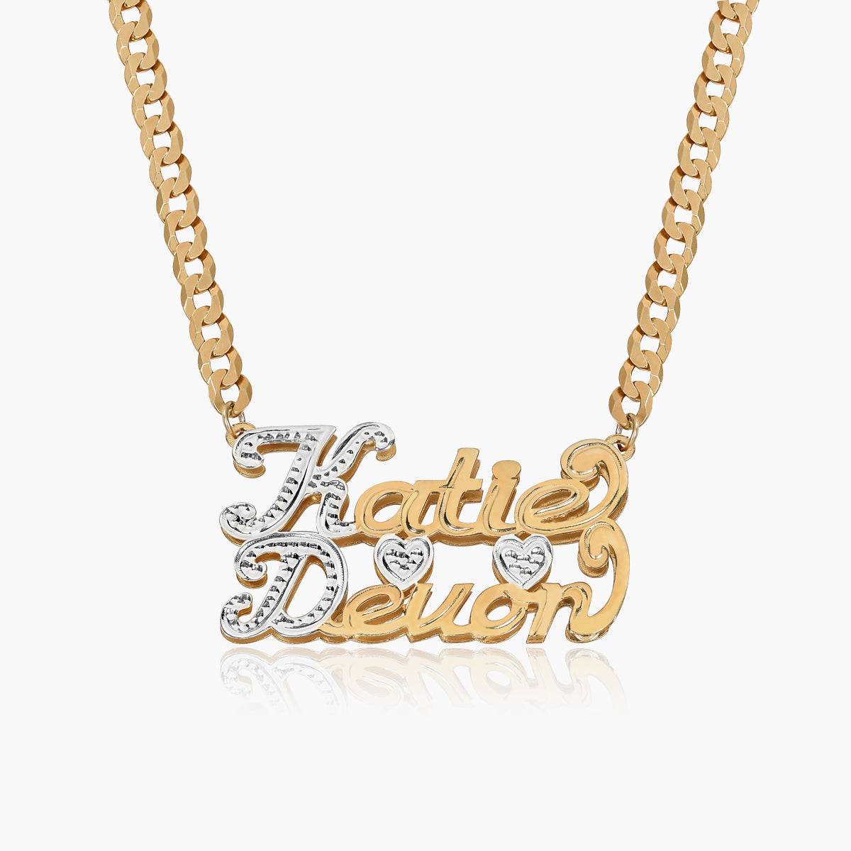 Double Plated Couples Name Necklace